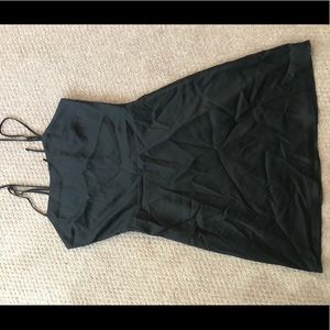 Satin black mini dress